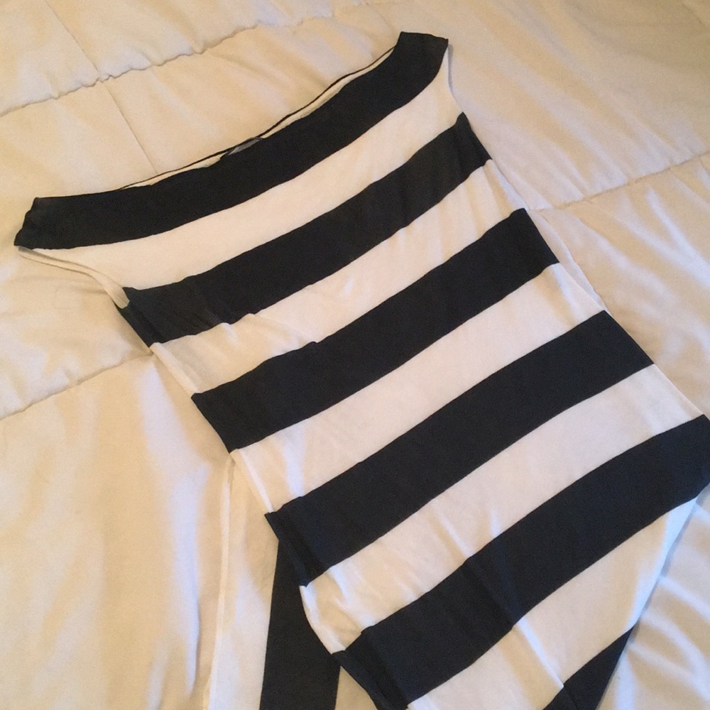 Club Monaco XS Black & White Striped Dress